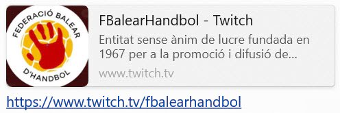 Twitch Federació Balear d'Handbol